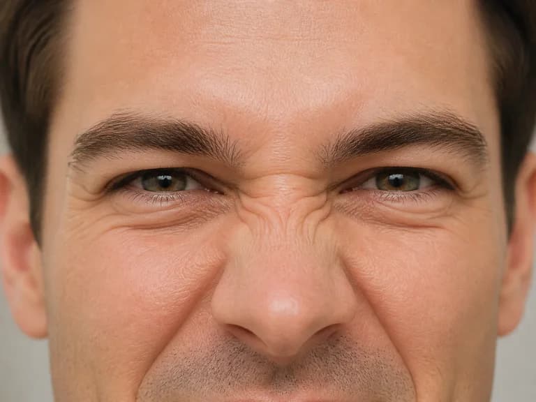 Model with focus on bunny lines beside the nose